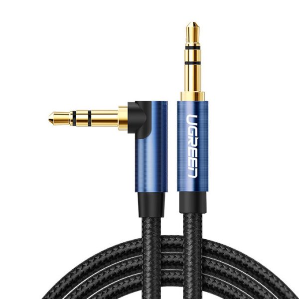 Leņķa sānu kabeļa audio kabelis Aux 2x mini ligzda 3