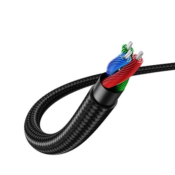 Leņķa sānu kabeļa audio kabelis Aux 2x mini ligzda 3,5 mm 1m zilā krāsā
