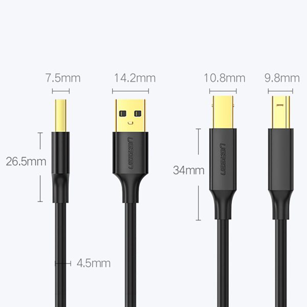 Kabelis USB kabeļa tips B vīriešu printerim - USB 2,0 vīrieši 480Mbps 2m melns