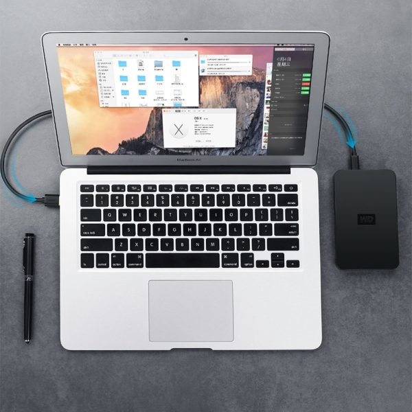 Kabelis 5 -pin apzeltīts USB - mini USB 0,25M melns
