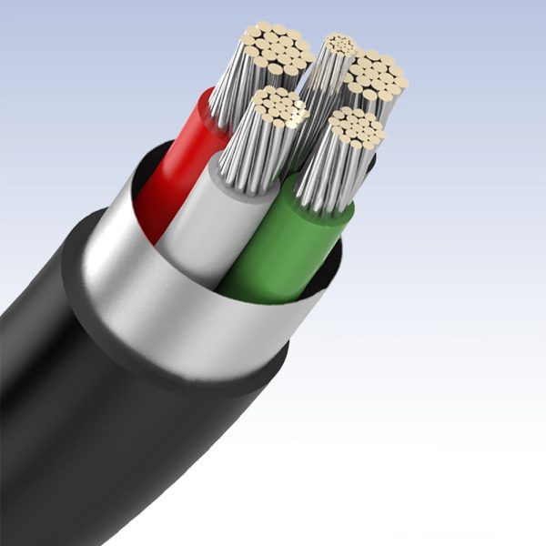 Kabelis 5 -pin apzeltīts USB - mini USB 0,25M melns