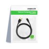 Kabelis 5 -pin apzeltīts USB - mini USB 0,25M melns
