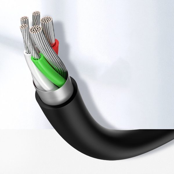 Kabeļa kabeļa USB adapteris - USB -C ātrs lādiņš 3,0 3A 0,25M melns