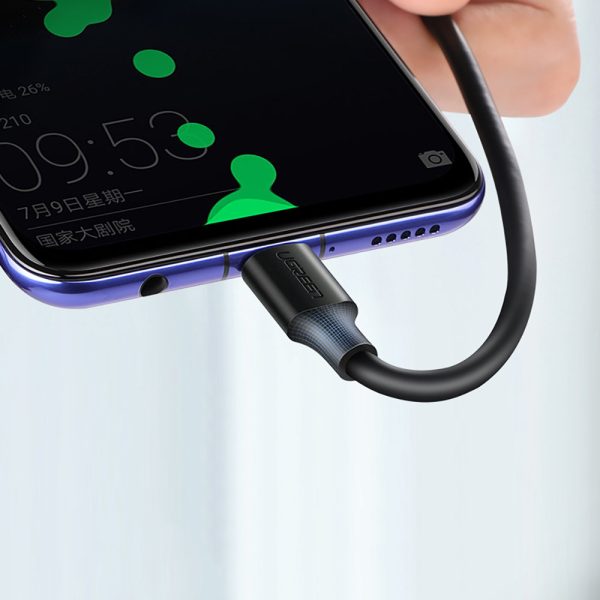 Kabeļa kabeļa USB adapteris - USB -C ātrs lādiņš 3,0 3A 0,25M melns