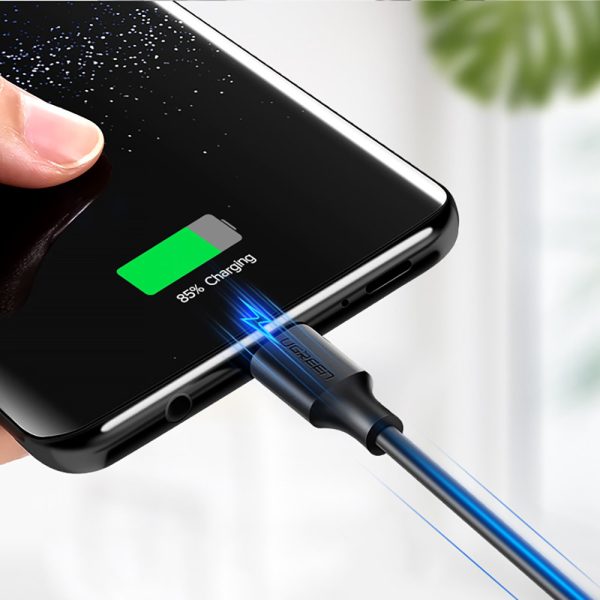 Kabeļa kabeļa USB adapteris - USB -C ātrs lādiņš 3,0 3A 0,25M melns