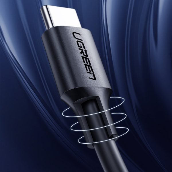 Kabelis USB kabeļa tips C uzlādei un datu pārsūtīšanai 3A 1m melns