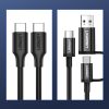 Kabelis USB kabeļa tips C uzlādei un datu pārsūtīšanai 3A 1m melns