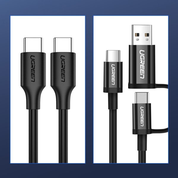 Kabelis USB kabeļa tips C uzlādei un datu pārsūtīšanai 3A 1m melns
