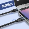 Kabelis USB kabeļa tips C uzlādei un datu pārsūtīšanai 3A 1m melns