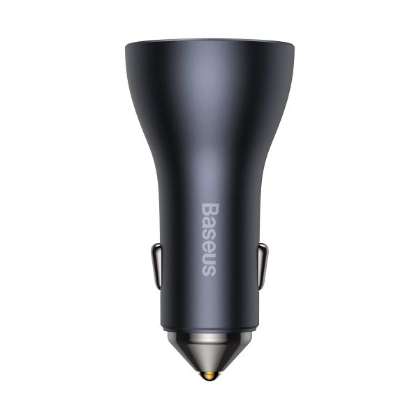 Zelta kontaktoru pro USB + 2X USB-C 65W tumši pelēkas automašīnas lādētājs
