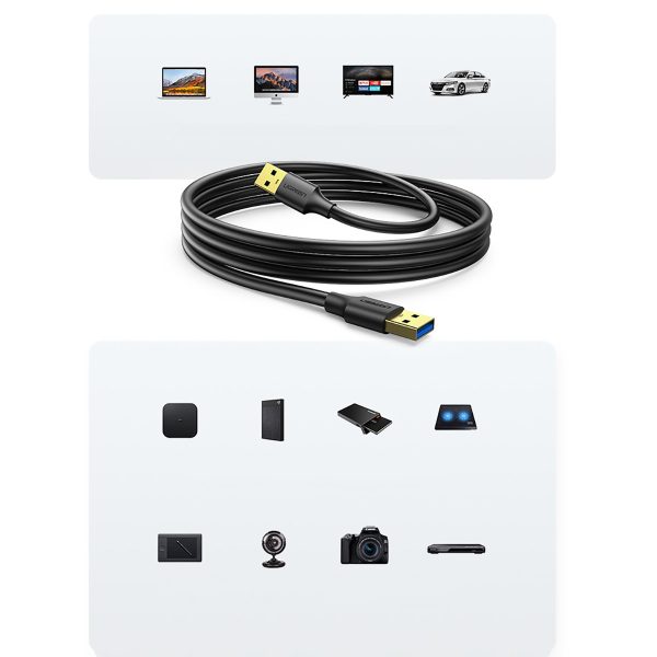 USB kabeļa kabelis - USB 3.2 3M melns