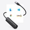 Hub USB -A rumbas porta draiveris - 4x USB 3.2 Gen 1 melns