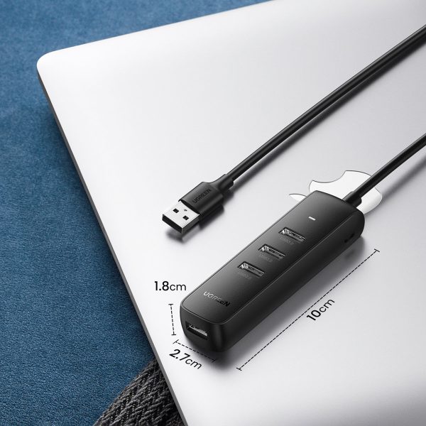 Hub USB -A rumbas porta draiveris - 4x USB 3.2 Gen 1 melns
