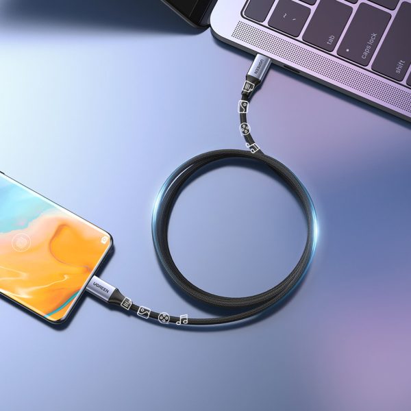 Kabelis Kabelis USB-C barošanas piegādē 240W 5A 2m pelēks