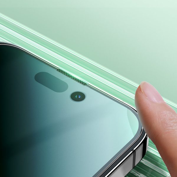 Zaļš rūdīts stikls iPhone 14 Pro ar anti zilo gaismas filtru visam bruņinieka ekrānam