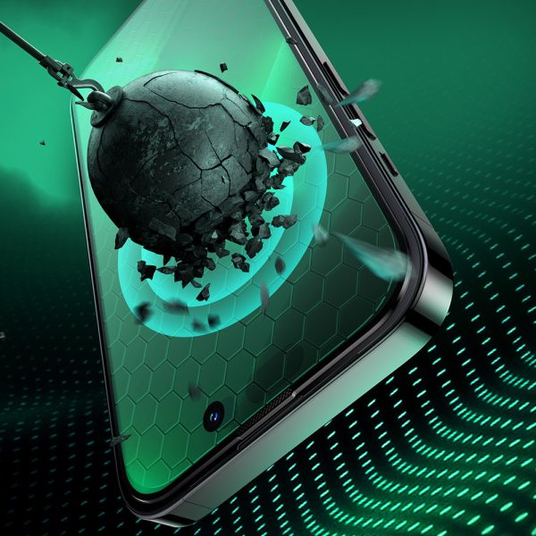 Zaļš rūdīts stikls iPhone 14 Pro ar anti zilo gaismas filtru visam bruņinieka ekrānam