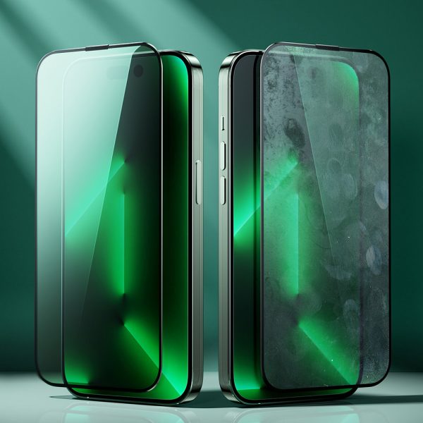 Zaļš rūdīts stikls iPhone 14 Plus ar anti zilo gaismas filtru visam bruņinieka ekrānam