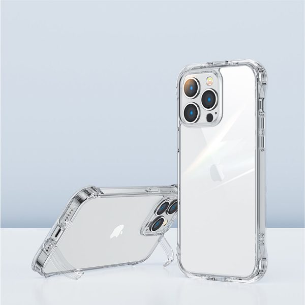 Gadījuma gadījums iPhone 14 Plus bruņu korpusam ar āķiem caurspīdīgs statīvs