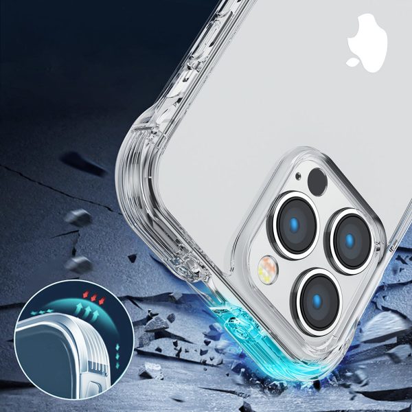 Gadījuma gadījums iPhone 14 Plus bruņu korpusam ar āķiem caurspīdīgs statīvs