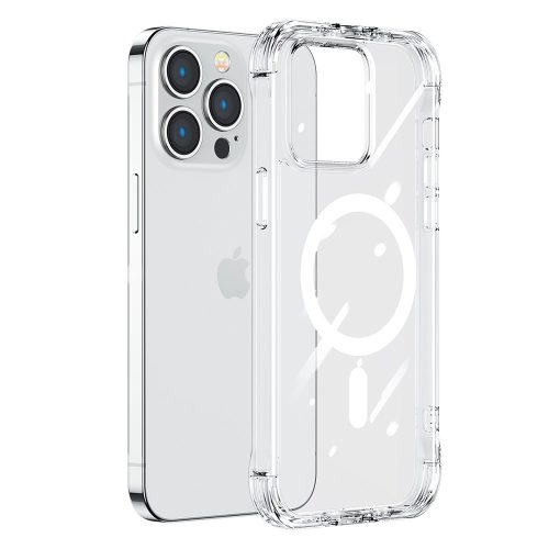 Magnētiskais korpuss iPhone 14 Pro Max bruņotais vāks ar āķiem caurspīdīgu statīvu