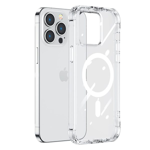 Magnētiskais korpuss iPhone 14 Pro Max bruņotais vāks ar āķiem caurspīdīgu statīvu
