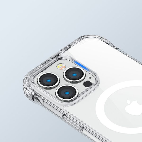 Magnētiskais korpuss iPhone 14 Pro Max bruņotais vāks ar āķiem caurspīdīgu statīvu