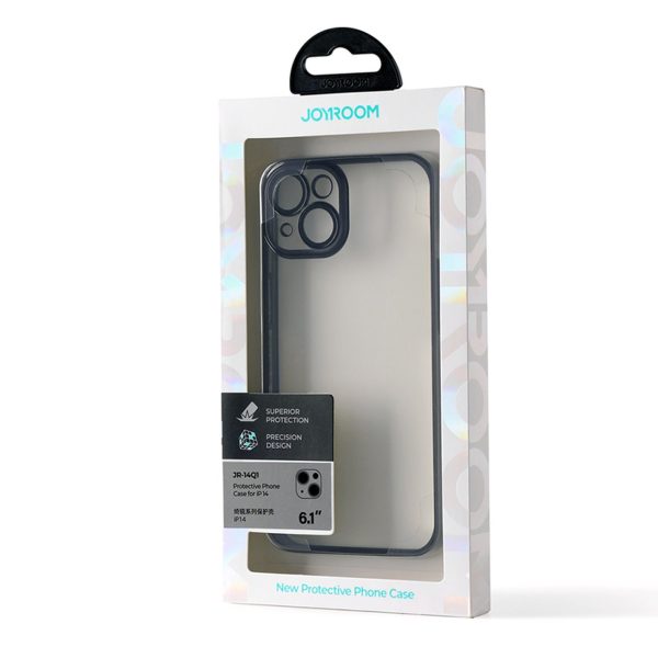 Gadījuma želejas korpuss iPhone 14 korpusa segumam ar metālisku rāmi 14q melns