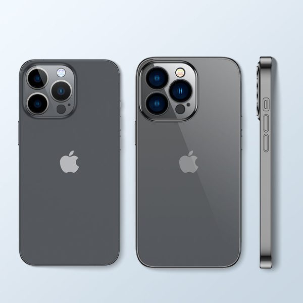 Gadījuma želejas korpuss iPhone 14 Plus Housing Cover ar metālisku rāmi 14q melns