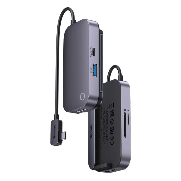 6in1 Padjoy Hubo USB porti uz USB-C HDMI SD TF tumši pelēku viedtālruņa planšetdatoru