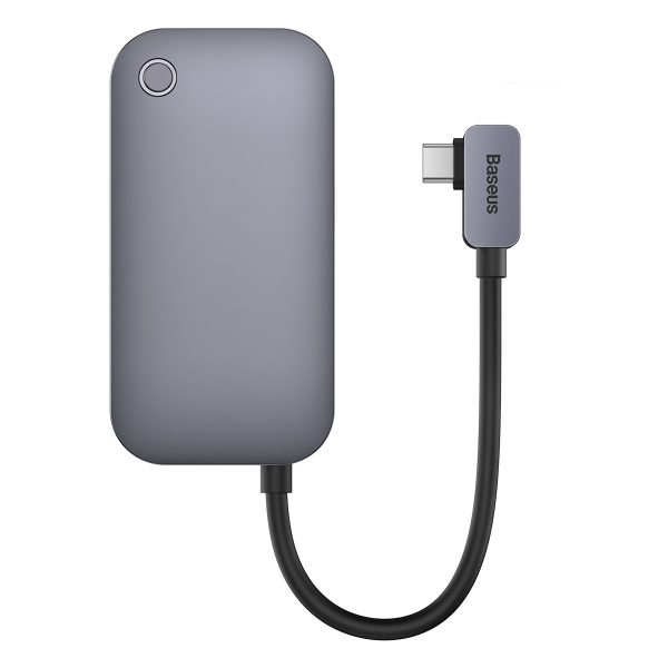 6in1 Padjoy Hubo USB porti uz USB-C HDMI SD TF tumši pelēku viedtālruņa planšetdatoru