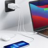Ātrais 2X USB-C USB 65W PD QC White Network Charger