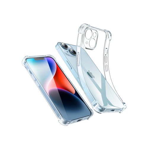 Gēla korpuss iPhone 14 Plus ar pastiprinātiem aizsargājošu lietu caurspīdīgu gadījumu
