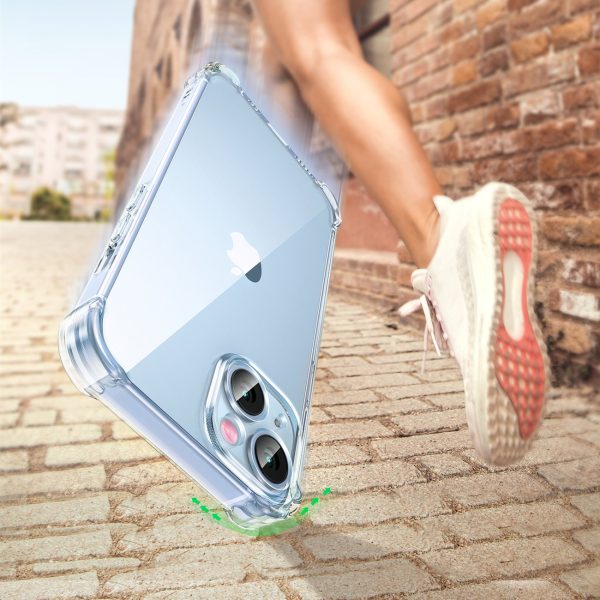 Gēla korpuss iPhone 14 Plus ar pastiprinātiem aizsargājošu lietu caurspīdīgu gadījumu