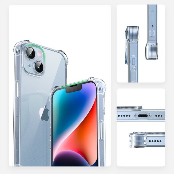 Gēla korpuss iPhone 14 Plus ar pastiprinātiem aizsargājošu lietu caurspīdīgu gadījumu