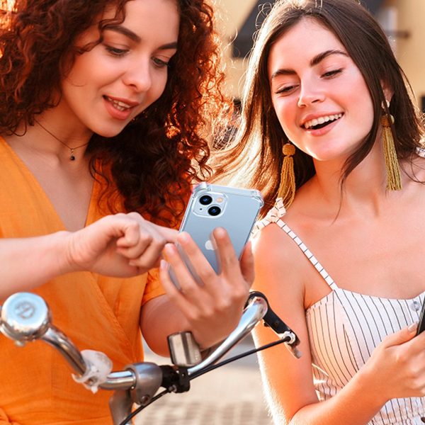 Gēla korpuss iPhone 14 Plus ar pastiprinātiem aizsargājošu lietu caurspīdīgu gadījumu