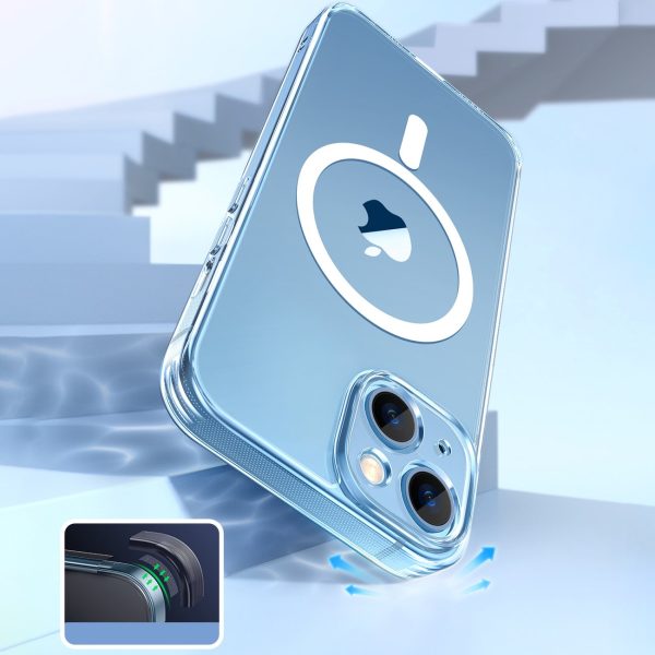 Magnētiskā gēla korpuss iPhone 14 Plus caurspīdīgam magsafe