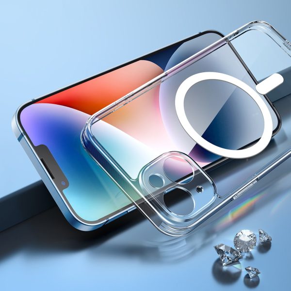 Magnētiskā gēla korpuss iPhone 14 Plus caurspīdīgam magsafe