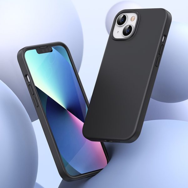 Elastīgs silikona tālruņa korpuss iPhone 14 Plus aizsargājošajam gadījumam melns