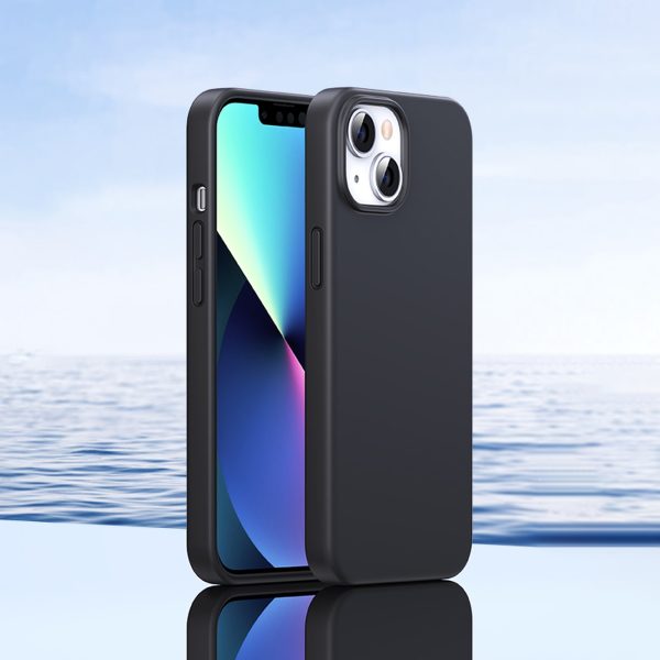 Elastīgs silikona tālruņa korpuss iPhone 14 Plus aizsargājošajam gadījumam melns