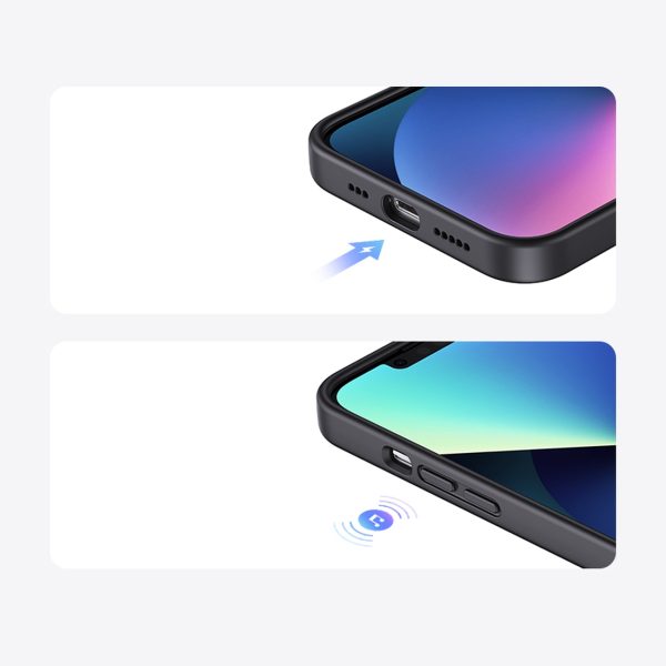 Elastīgs silikona tālruņa korpuss iPhone 14 Plus aizsargājošajam gadījumam melns