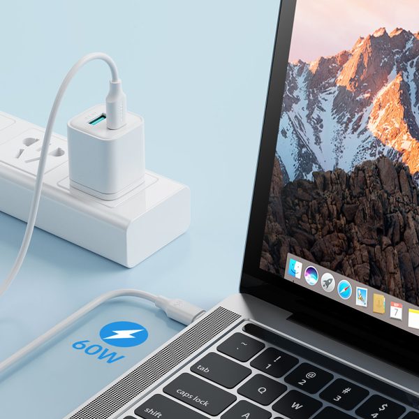 USB-C kabeļa kabelis-USB-C 480MB/s 60W 1m melns