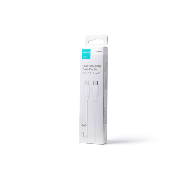 USB-C kabeļa kabelis-USB-C 480MB/s 60W 1m balts