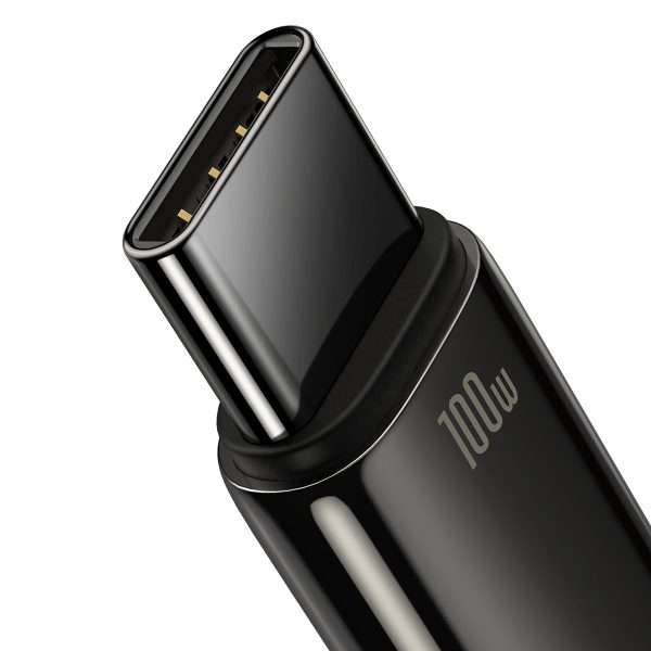 Spēcīgs kabeļa volframa zelta USB - USB -C 480MB/s 100W 2m melns