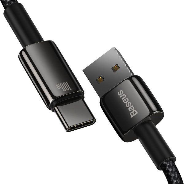 Spēcīgs kabeļa volframa zelta USB - USB -C 480MB/s 100W 2m melns
