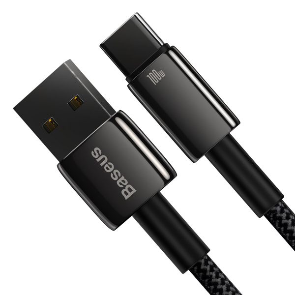 Spēcīgs kabeļa volframa zelta USB - USB -C 480MB/s 100W 2m melns