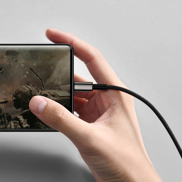 Spēcīgs kabeļa volframa zelta USB - USB -C 480MB/s 100W 2m melns