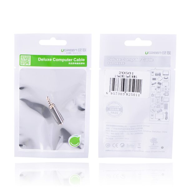 Adaptera spraudnis -adaptera ligzda 2,5 mm vīrietis domkrats 3,5 mm sieviešu melnā krāsā