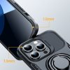 IPhone 14 Pro bruņu vāks ar gredzena turētāja melna roktura statīvu