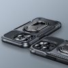 IPhone 14 Pro bruņu vāks ar gredzena turētāja melna roktura statīvu