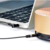 Aux Aux Mini Jack 3,5 mm 1m melns audio kabelis
